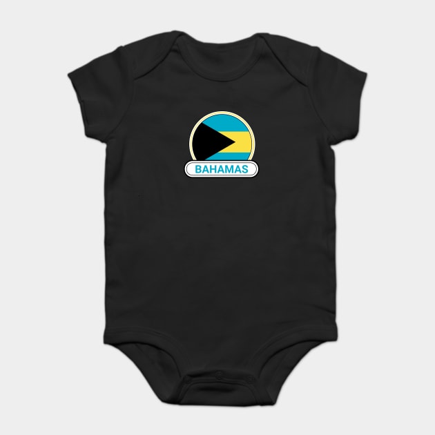 Bahamas Country Badge - Bahamas Flag Baby Bodysuit by Yesteeyear